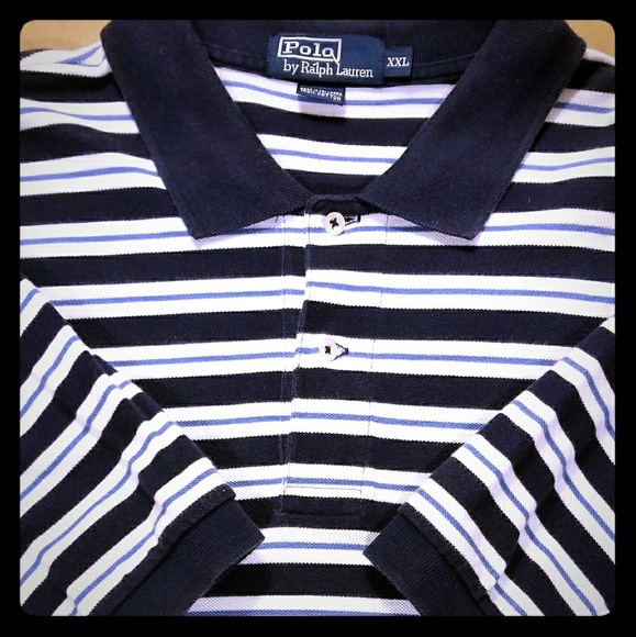 Polo Ralph Lauren Other - POLO!!! Navy Blue and White Stripe Polo Shirt!!